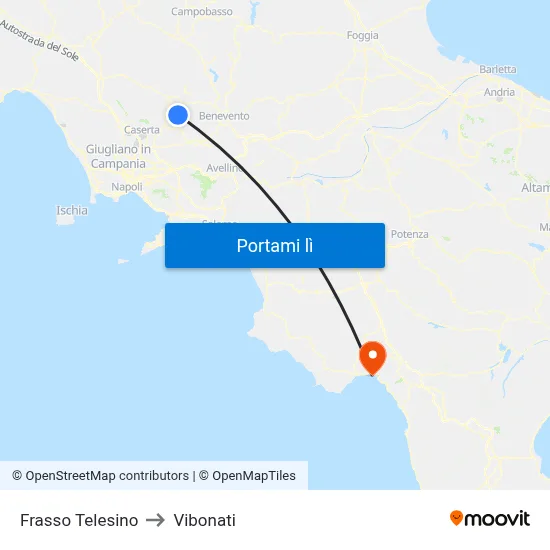 Frasso Telesino to Vibonati map