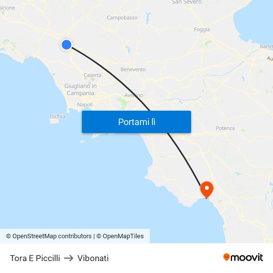 Tora E Piccilli to Vibonati map