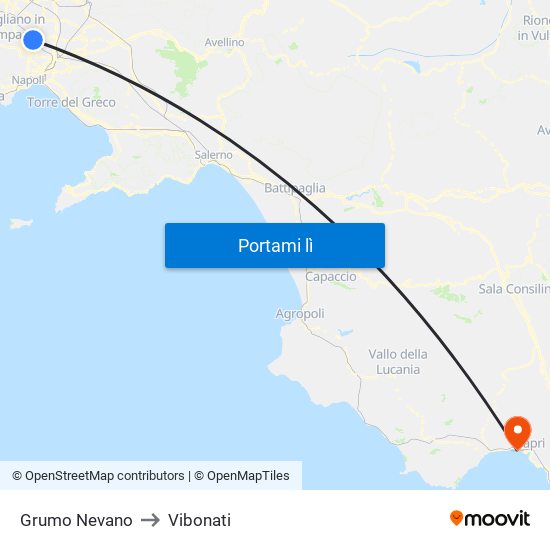 Grumo Nevano to Vibonati map