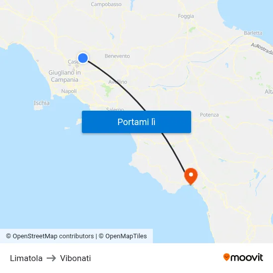 Limatola to Vibonati map
