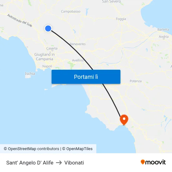 Sant' Angelo D' Alife to Vibonati map