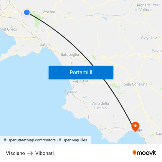 Visciano to Vibonati map