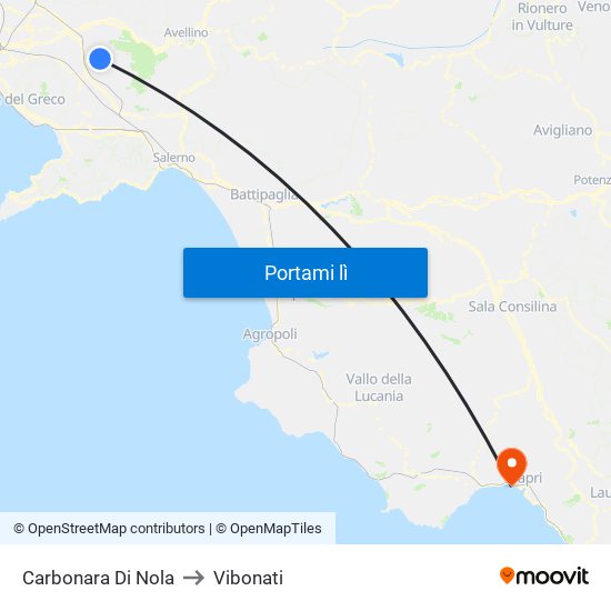 Carbonara Di Nola to Vibonati map