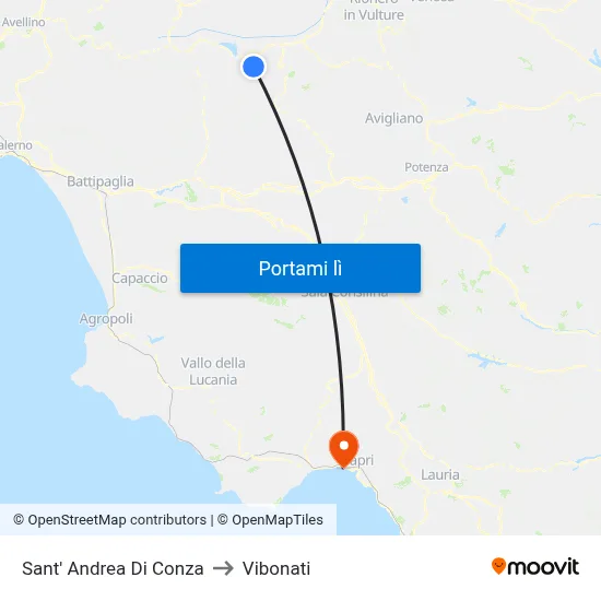 Sant' Andrea Di Conza to Vibonati map