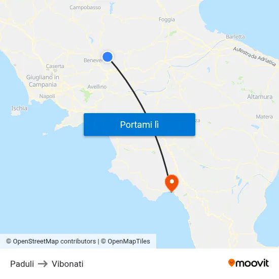 Paduli to Vibonati map