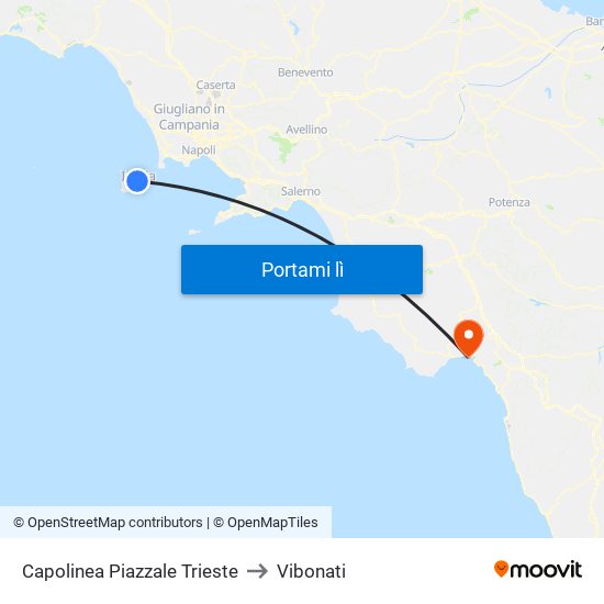 Capolinea Piazzale Trieste to Vibonati map