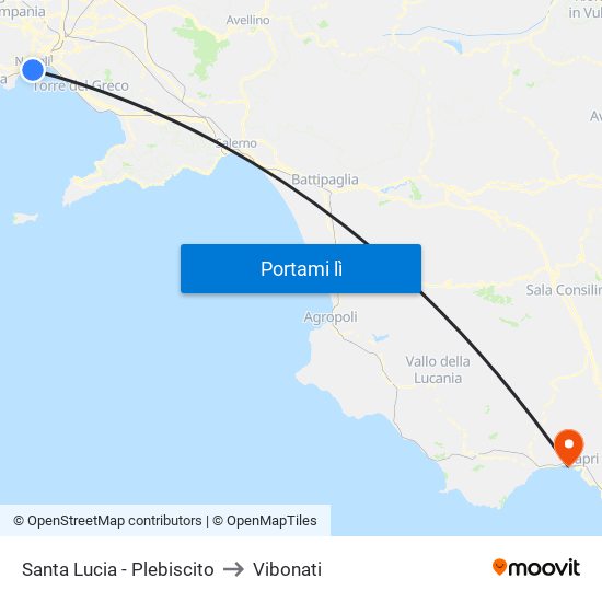 Santa Lucia - Plebiscito to Vibonati map