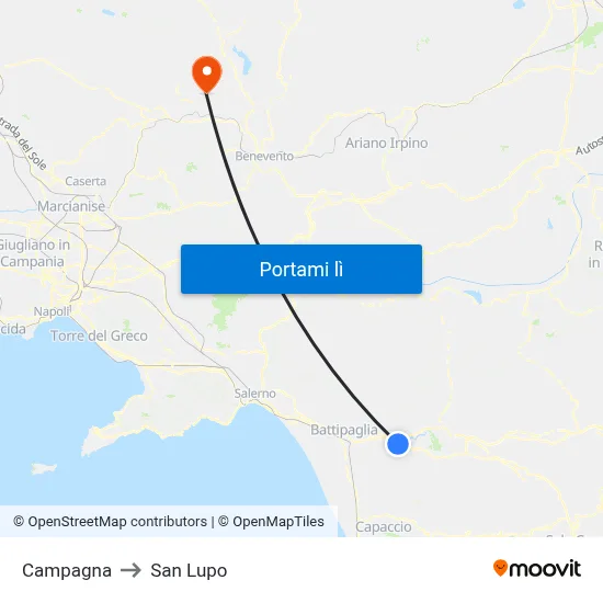 Campagna to San Lupo map