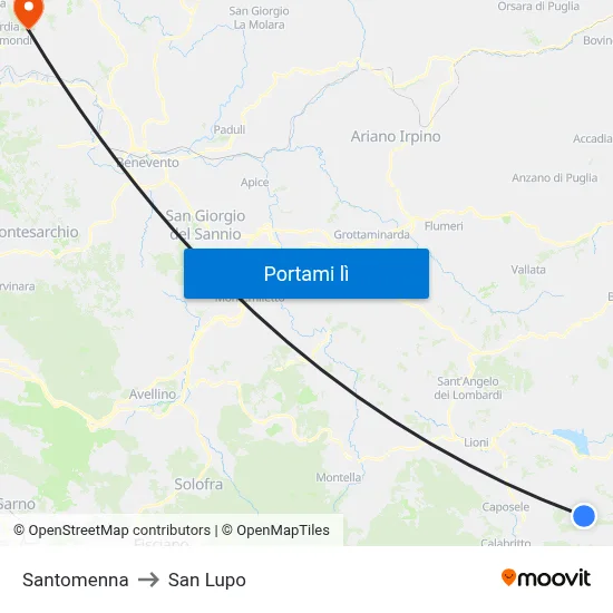 Santomenna to San Lupo map