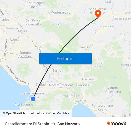 Castellammare Di Stabia to San Nazzaro map