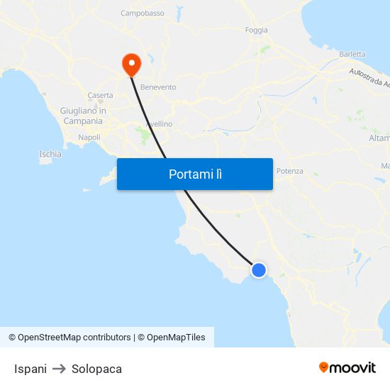 Ispani to Solopaca map