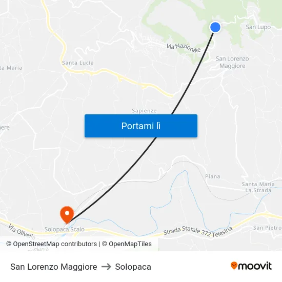 San Lorenzo Maggiore to Solopaca map
