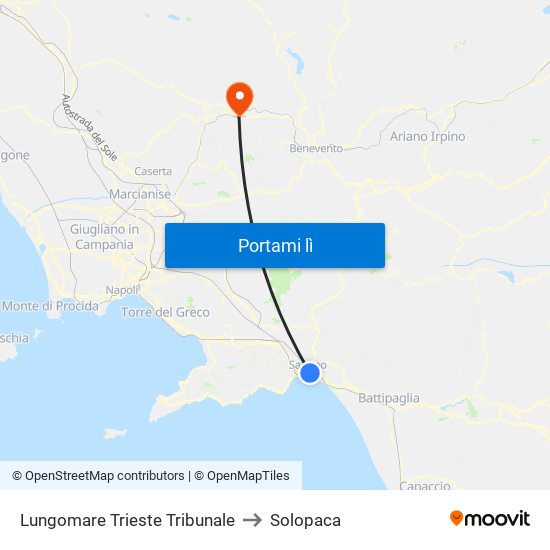 Lungomare Trieste Tribunale to Solopaca map