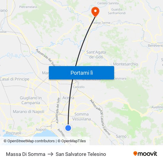 Massa Di Somma to San Salvatore Telesino map