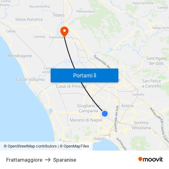 Frattamaggiore to Sparanise map