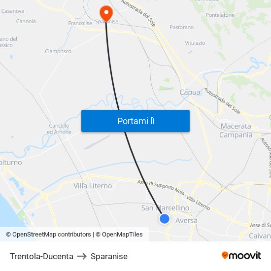 Trentola-Ducenta to Sparanise map