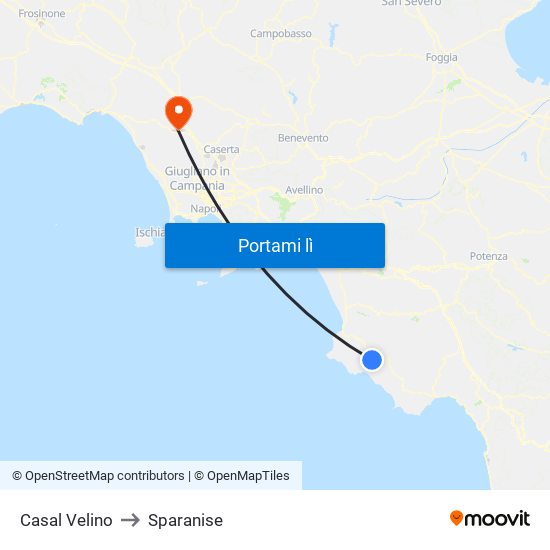 Casal Velino to Sparanise map