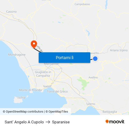 Sant' Angelo A Cupolo to Sparanise map