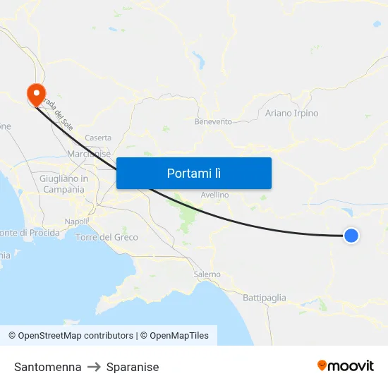 Santomenna to Sparanise map