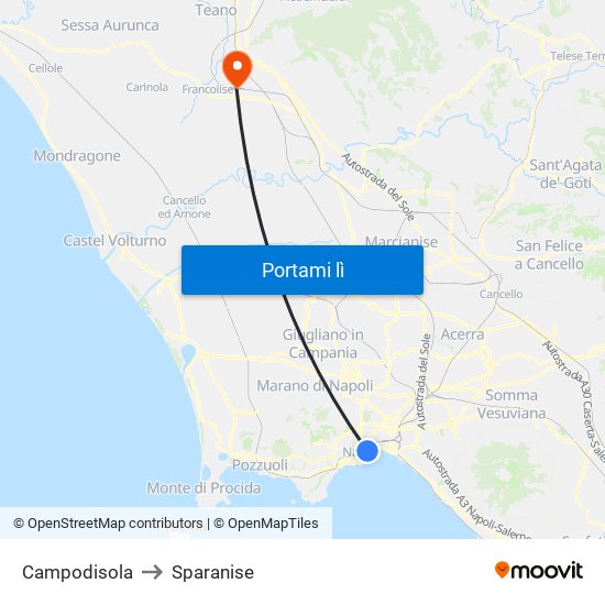 Campodisola to Sparanise map