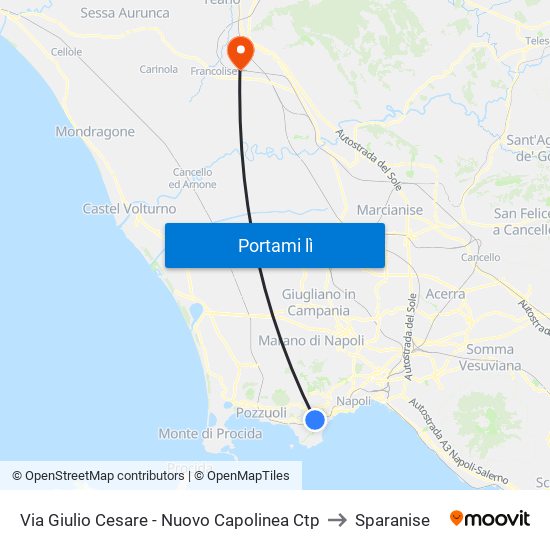 Via Giulio Cesare - Nuovo Capolinea Ctp to Sparanise map