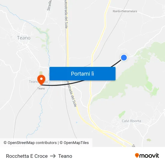 Rocchetta E Croce to Teano map