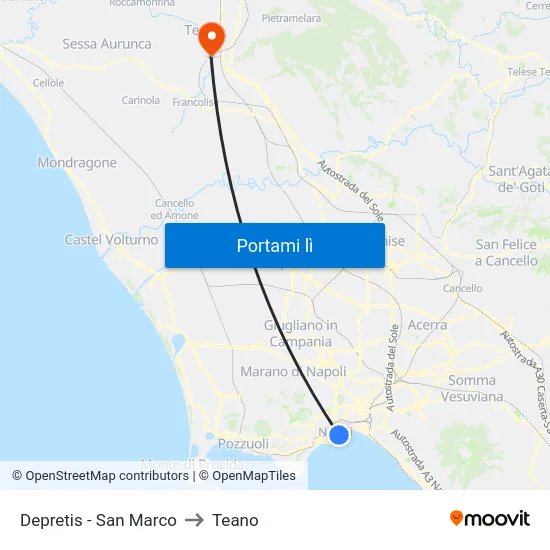 Depretis - San Marco to Teano map
