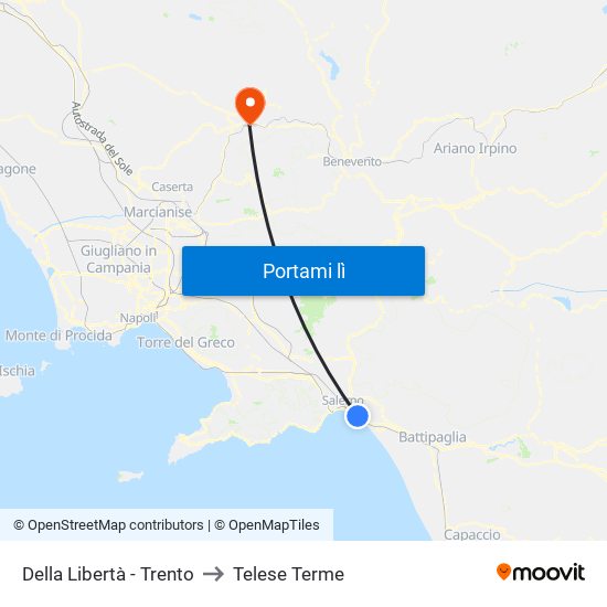 Della Libertà - Trento to Telese Terme map