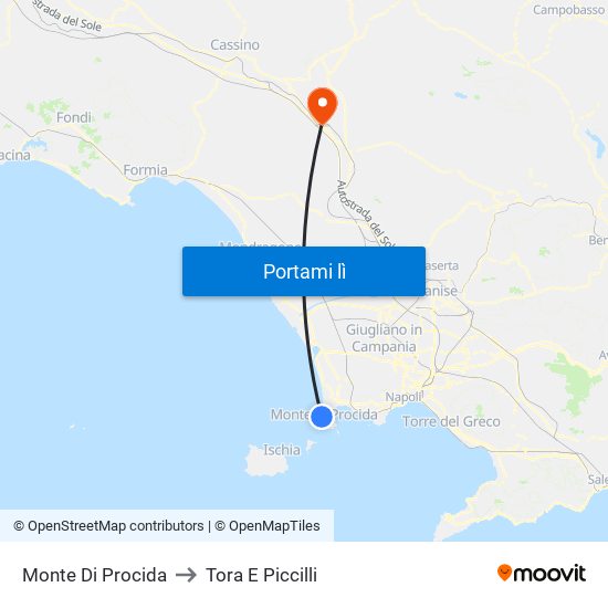 Monte Di Procida to Tora E Piccilli map