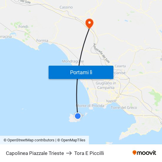 Capolinea Piazzale Trieste to Tora E Piccilli map