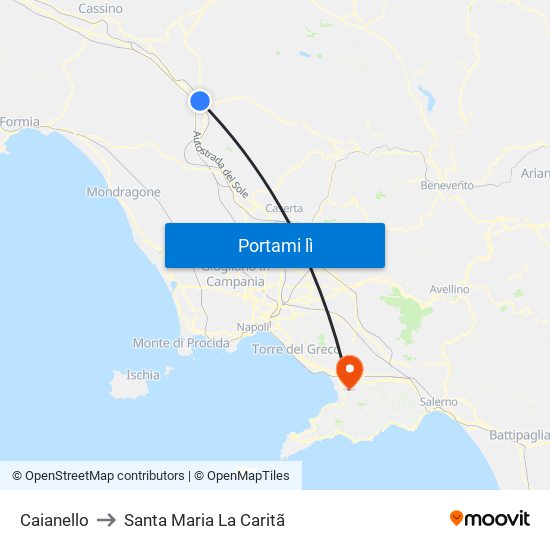 Caianello to Santa Maria La Caritã map