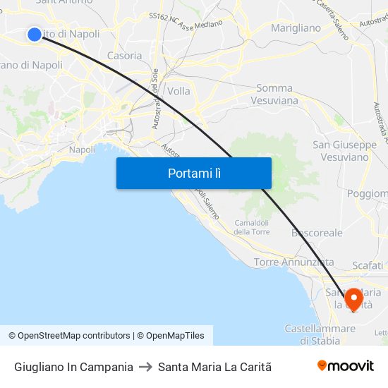 Giugliano In Campania to Santa Maria La Caritã map