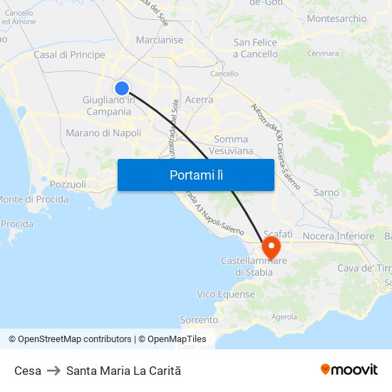 Cesa to Santa Maria La Caritã map