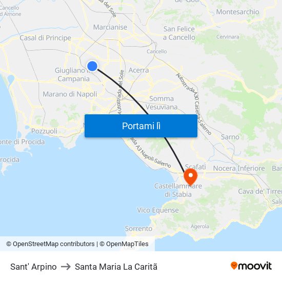 Sant' Arpino to Santa Maria La Caritã map