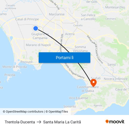 Trentola-Ducenta to Santa Maria La Caritã map