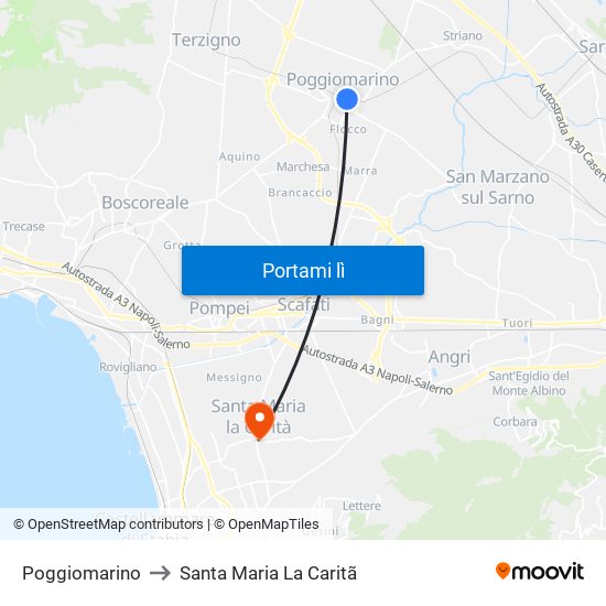 Poggiomarino to Santa Maria La Caritã map