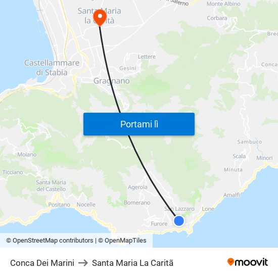 Conca Dei Marini to Santa Maria La Caritã map