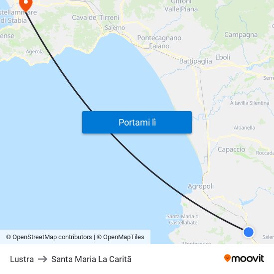 Lustra to Santa Maria La Caritã map