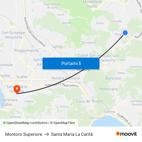 Montoro Superiore to Santa Maria La Caritã map