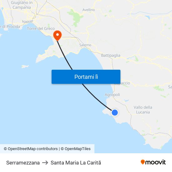 Serramezzana to Santa Maria La Caritã map