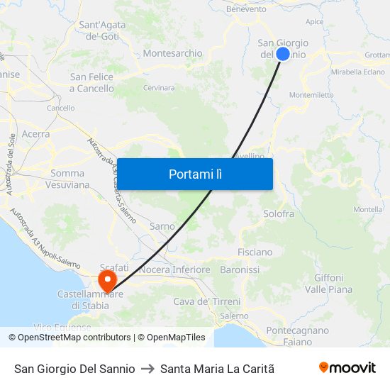 San Giorgio Del Sannio to Santa Maria La Caritã map
