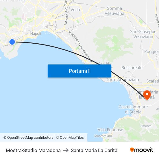 Mostra-Stadio Maradona to Santa Maria La Caritã map