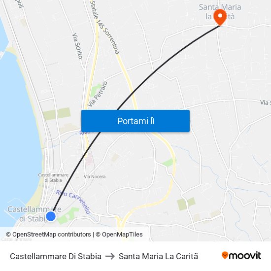 Castellammare Di Stabia to Santa Maria La Caritã map