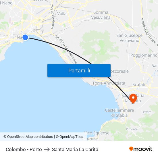 Colombo - Porto to Santa Maria La Caritã map