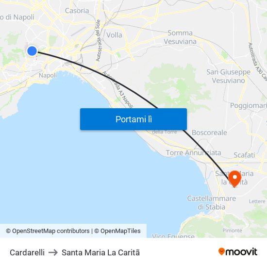 Cardarelli to Santa Maria La Caritã map