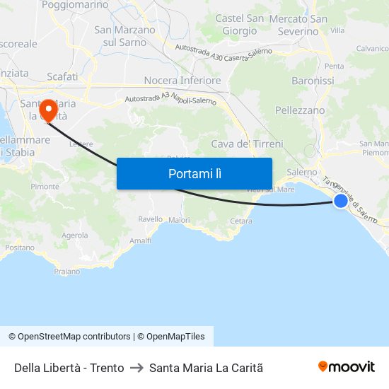 Della Libertà - Trento to Santa Maria La Caritã map