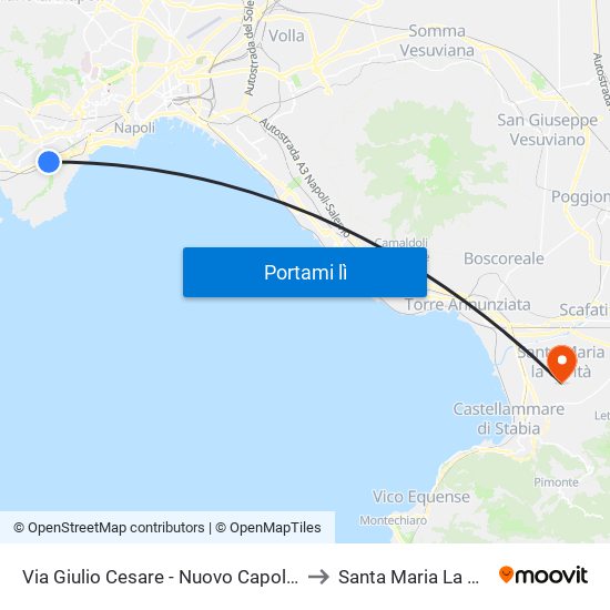 Via Giulio Cesare - Nuovo Capolinea Ctp to Santa Maria La Caritã map