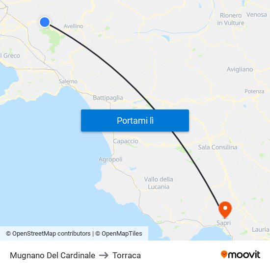 Mugnano Del Cardinale to Torraca map