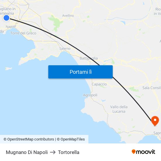 Mugnano Di Napoli to Tortorella map