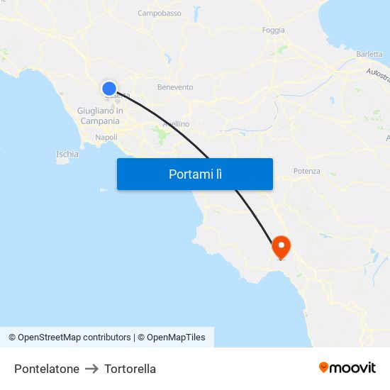 Pontelatone to Tortorella map